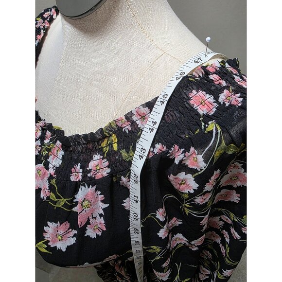 Off-The-Shoulder Floral Maxi Dress With Smocked Neckline & Belted Waist - Picture 5 of 8